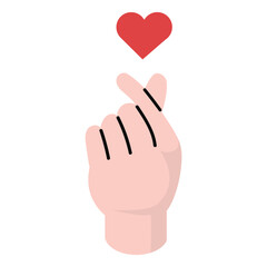 Hand making mini heart love sign Korean finger heart