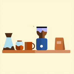 equipment for making coffee. coffee tool. coffee maker. barista tools