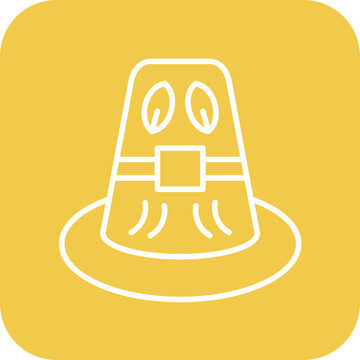 white pilgrim hat on yellow background clip art preview