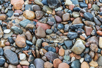 Geröll am Strand der Ostseeküste