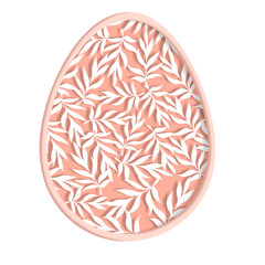 Orange paper cut happy easter egg.