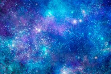 Night sky with star, abstract watercolor texture background, illustration
