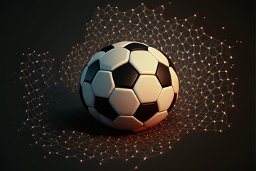 Fototapeta premium Soccer Ball in a Neutral and Colorful Environment Generated by AI