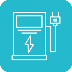 Electric Car Station Icon