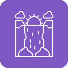 Waterfall Landscape Icon