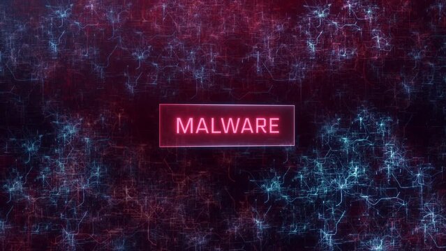 Malware concept over dark computer networks background