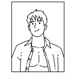 vector illustration of man cartoon for coloring