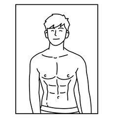 vector illustration of man cartoon for coloring