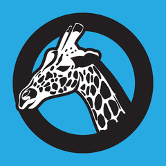 giraffe face with circle logo for text