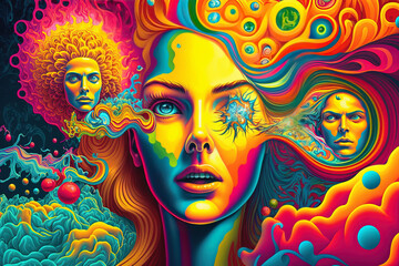 Fototapeta na wymiar LSD hippie culture concept