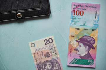wenezuelski banknot, polski banknot 