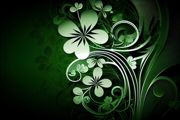 Clover leaves on a green background. Picture ready for use in St. Patric holiday thematic