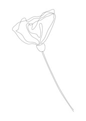 One continuous line of Flower. Thin Line Illustration vector concept. Contour Drawing Creative ideas.