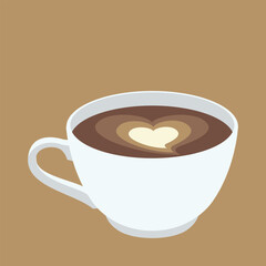Hot Beverage vector icon. Isolated cup of a steaming-hot coffee, tea sign design.