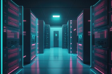 A room full of super computer generated by AI
