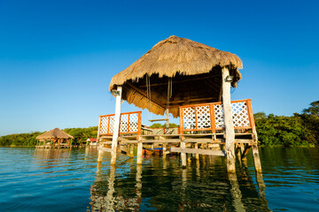 Beautiful lagoon Bacalar in Mexico