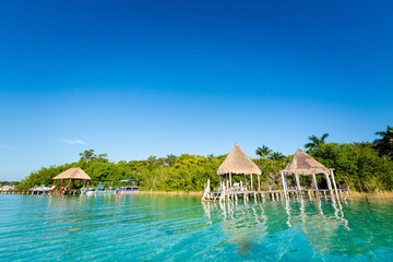 Beautiful lagoon Bacalar in Mexico