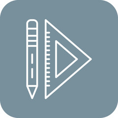 Pencil and Set Square Icon