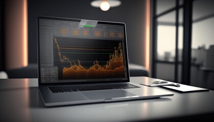 Fototapeta premium Representation of a Chart of a Very Volatile Cryptocurrency Generated by AI