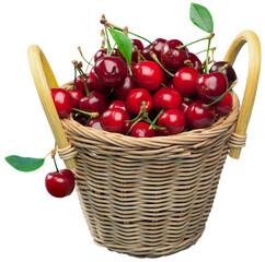 Red Cherries in a Basket