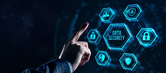 Internet, business, Technology and network concept. Cyber security data protection business...