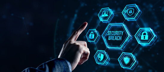 Internet, business, Technology and network concept. Cyber security data protection business...