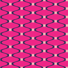 Abstract Knotted Wavy Stripes Seamless Vector Pattern Trendy Fashion Colors Monochrome Retro Geometric Background