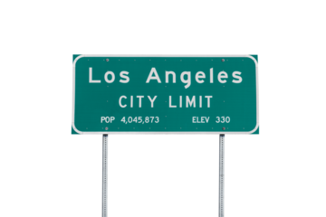 Los Angeles City Limit sign with cut out background.