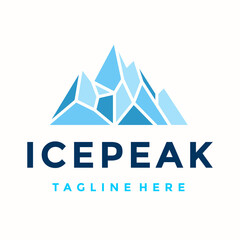 ice peak mount stone geometric logo design vector.