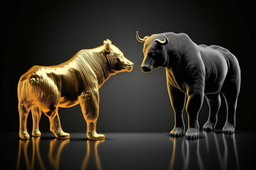 Bear vs Bull market trading concept. Generative AI