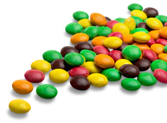 Fototapeta na wymiar Colorful Chocolate Coated Candies