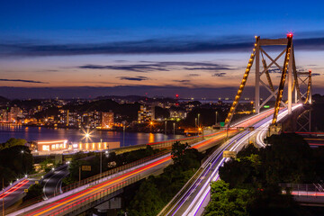 関門橋の美しい夜景