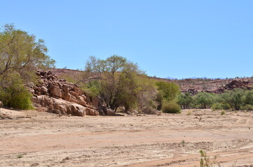 Wadi dry river Bed climate Change Namibia Africa
