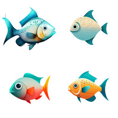 Fototapeta premium cute fish design with transparent background