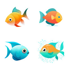 Fototapeta premium cute fish design with transparent background