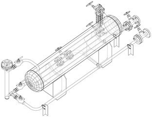 Industrial tank with valves
