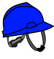 illustration of a blue safety helmet
