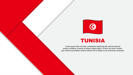 Tunisia Flag Abstract Background Design Template. Tunisia Independence Day Banner Cartoon Vector Illustration. Tunisia Illustration