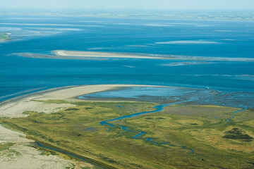 Areal view of The Netherlands. Seen from the sky. Photographed from a plane.