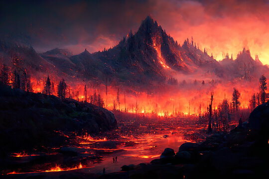 vulcano outbreak lava Generative AI