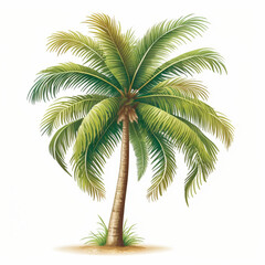Palm tree isolated white background. Generative ai.