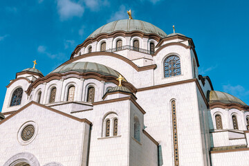 Fototapeta na wymiar The Cathedral of Saint Sava in Belgrade, Serbia. Largest Serbian Orthodox church in the Balkans.