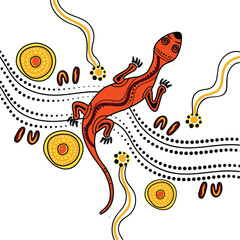Aboriginal lizard art for children - Illustration