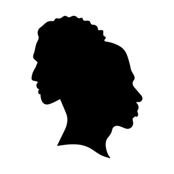 Man and woman silhouette. Logo. Couple