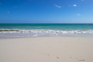 view from the beach a of beautiful turquoise water