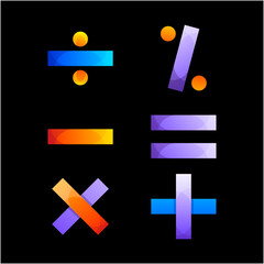 Obraz premium mathematics symbol logo design vector