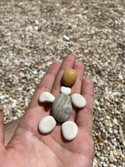 Beautiful turtle made out of rocks Beach Adriatic sea