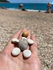 Beautiful turtle made out of rocks Beach Adriatic sea
