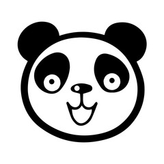 Cute happy smile Panda Face cartoon Vector Icon logo isolated on white