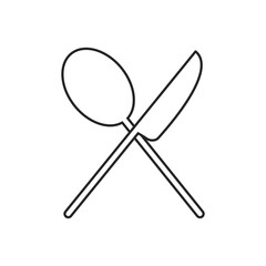 Silhouette of cutlery. fork, knife, spoon. Logotype menu. Vector illustration.